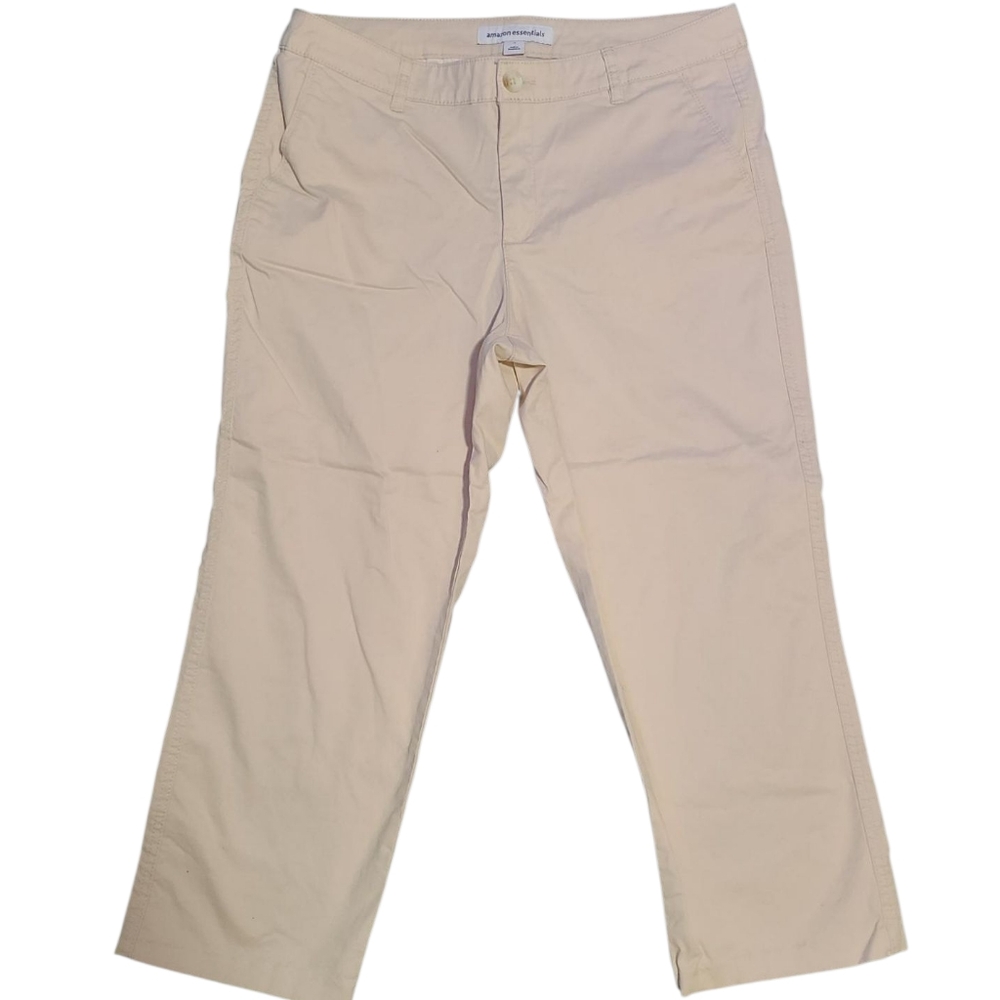 AMAZON ESSENTIALS Cream Capris 14